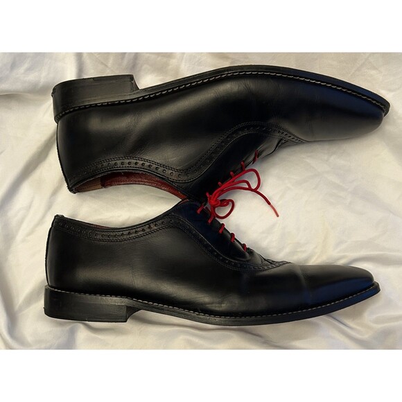 Fortune From Liberty Mens Black Genuine Leather Oxford Shoes Red Laces Sz 11 EC main image 15